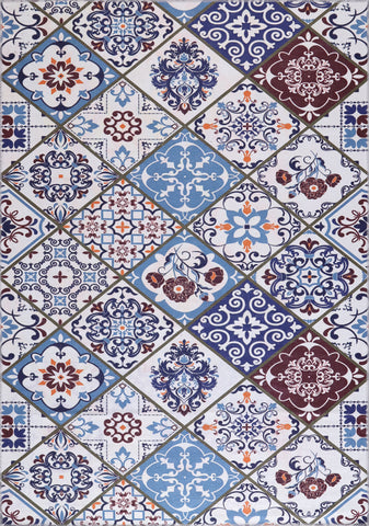 Rugs Depot Modern Beige Floral Washable Rug Design 4002