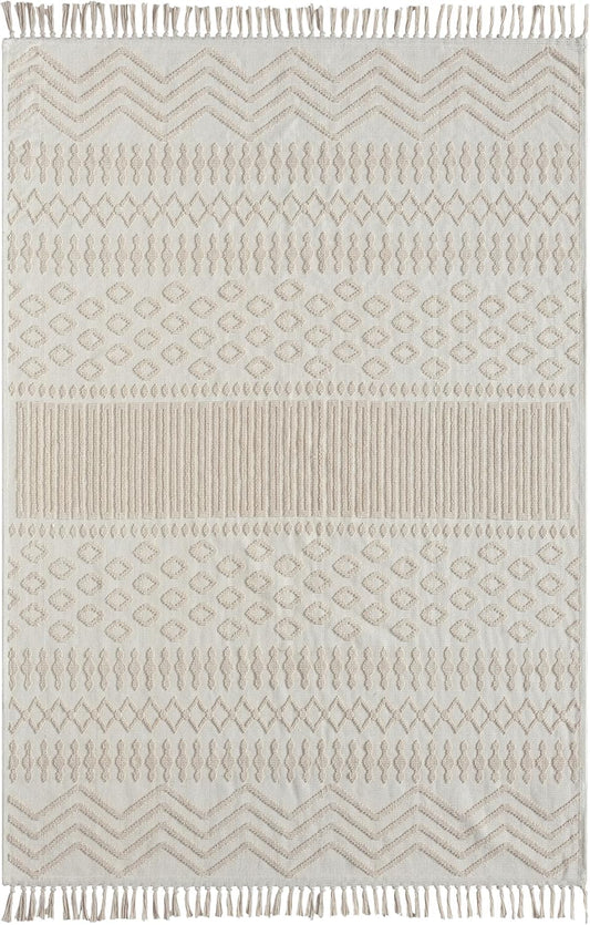 NETLINE HOME Machine Washable Area Rugs For Kitchen, Bedroom, Dining Room and Living Room | Kid Pet Friendly Rug | 100% Cotton | Low Pile | Non Slip