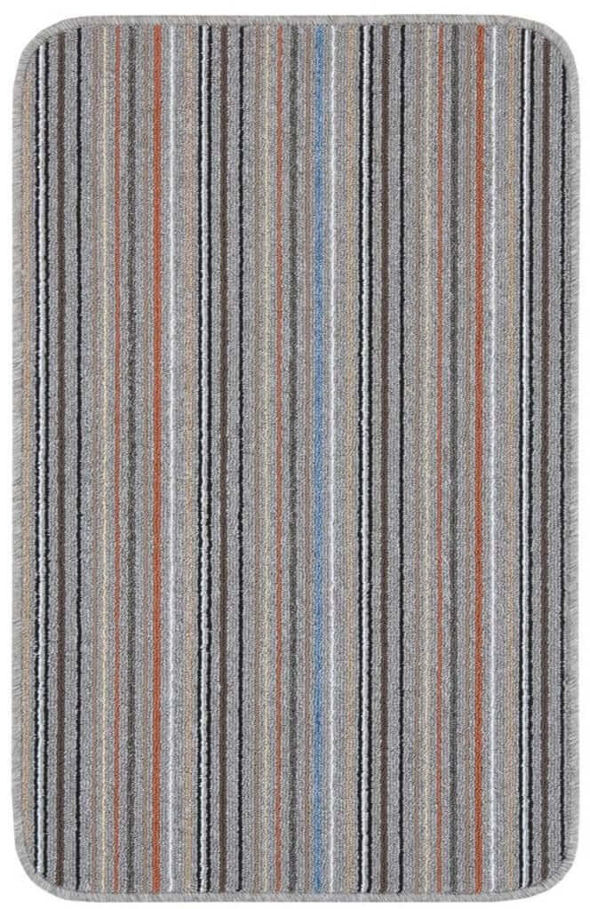 Stockholm Grey/Clay Washable Mat — top view