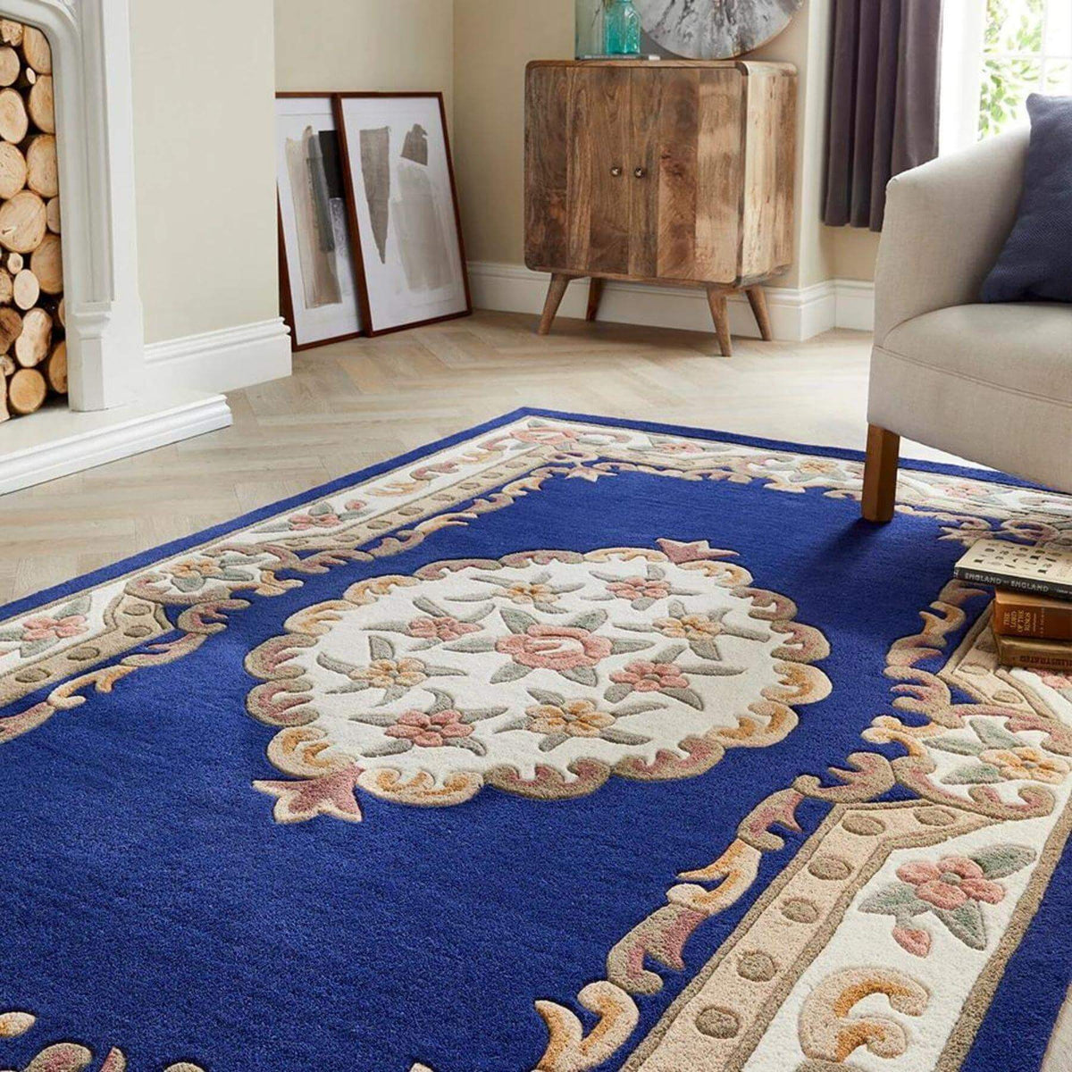 Shensi Navy Medallion Rug — room photo 3