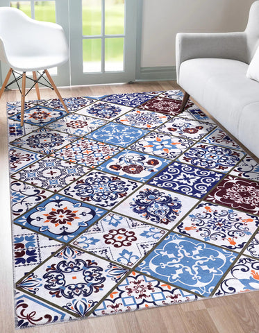 Rugs Depot Modern Beige Floral Washable Rug Design 4002