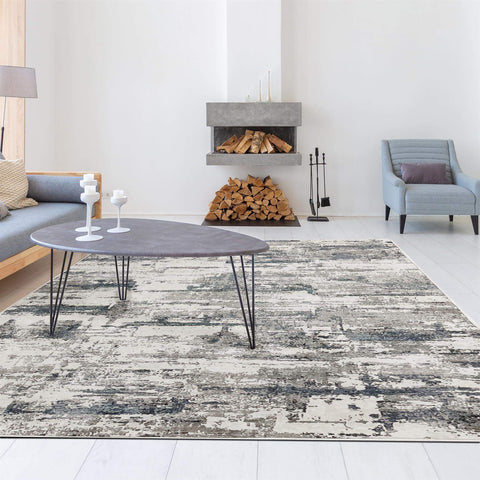 Tokyo Abstract Blue & White Rug