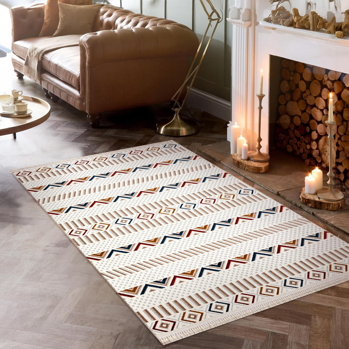 RUGS DEPOT Area Rug for Living Room, Bedroom & Hallway – Soft & Durable Low Pile Area Rugs – Bohemian, Aztec & Boho Style – Pet & Kid-Friendly, Ideal for High-Traffic Areas (Copy)