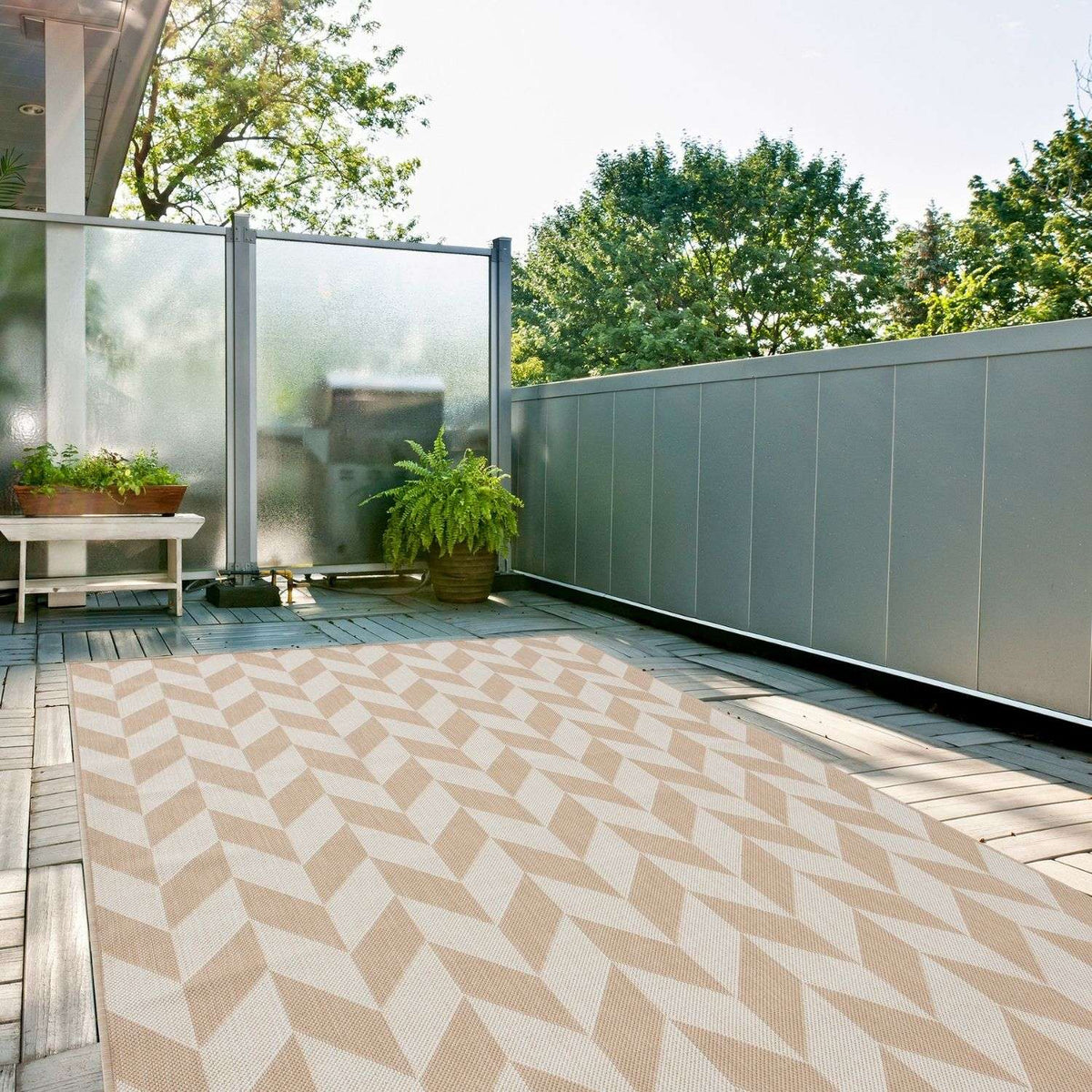 Ecology Outdoor Rug Beige | 600Be — room photo 8