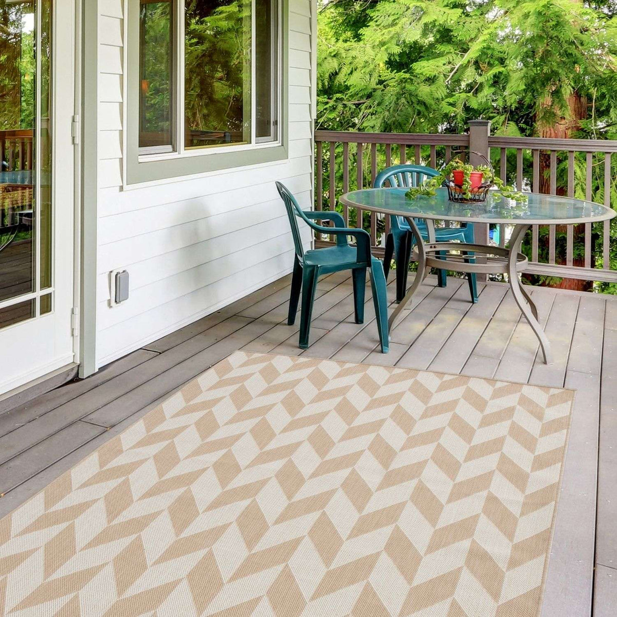 Ecology Outdoor Rug Beige | 600Be — room photo 9