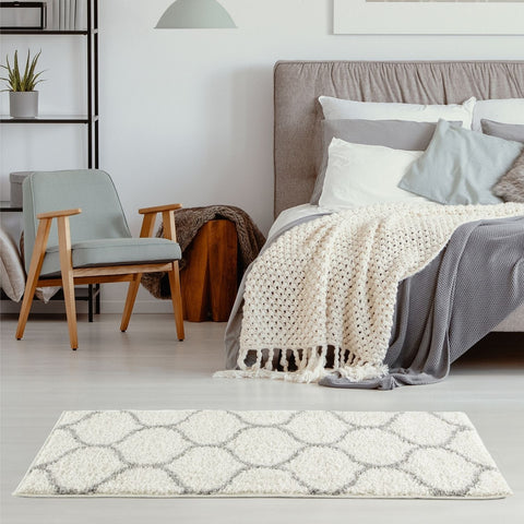 Moroccan Ivory Shaggy Rug | 600