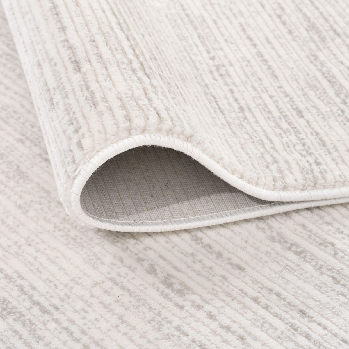 Carmel Cream-Grey Striped Rug | 6010 — room photo 4
