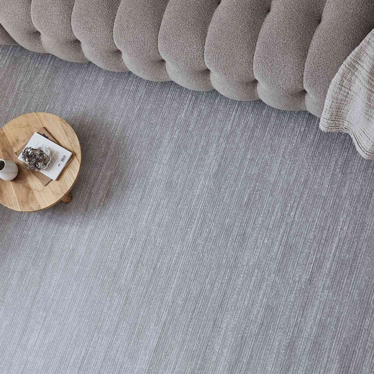 Carmel Grey-Cream Striped Rug | 6020 — room photo 6