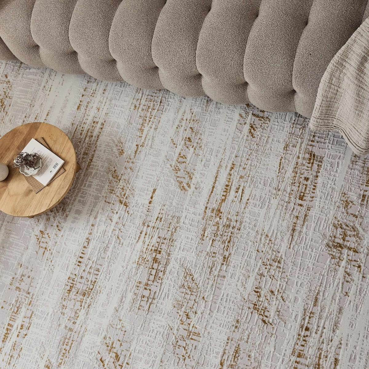 Carmel Cream-Gold Abstract Rug | 6030 — room photo 6