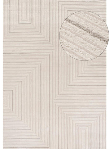 Carmel Cream-Grey Geometric Rug | 6040
