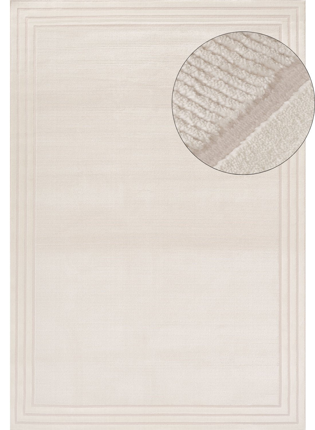 Carmel Cream Bordered Rug | 6060 — top view