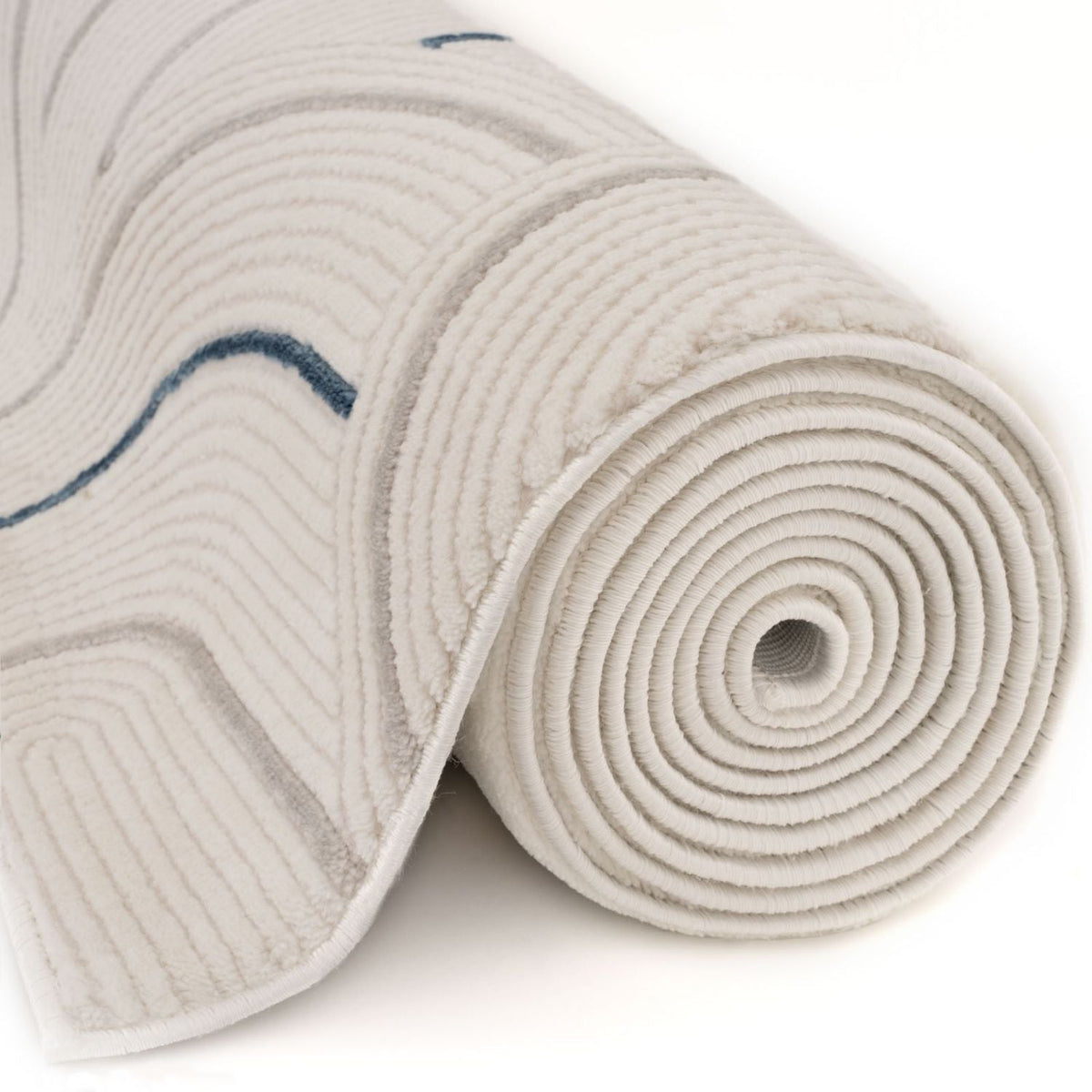 Carmel Cream-Blue Geometric Rug | 6070 — room photo 4