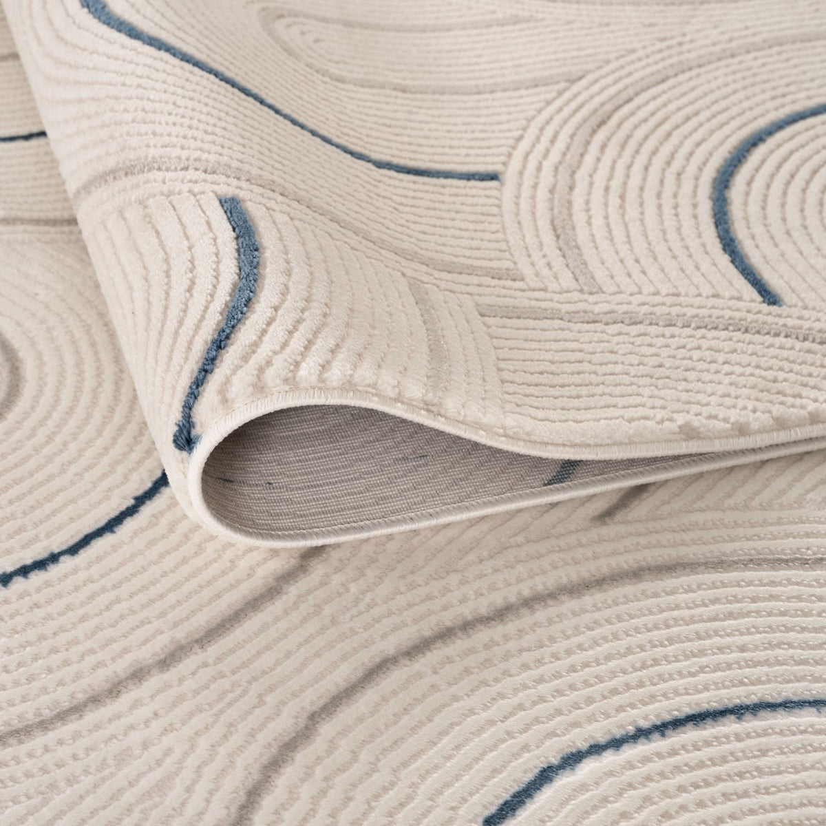 Carmel Cream-Blue Geometric Rug | 6070 — room photo 3