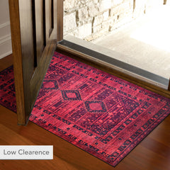 Rugs Depot RW1009 – Machine Washable Red Tribal Medallion Rug | Oriental Geometric Carpet for Living Room, Bedroom & Office