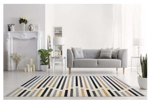 Abstract Multicolour Stripe Rug | R469A
