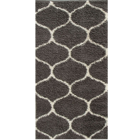 Moroccan Dark Grey Shaggy Rug | 640