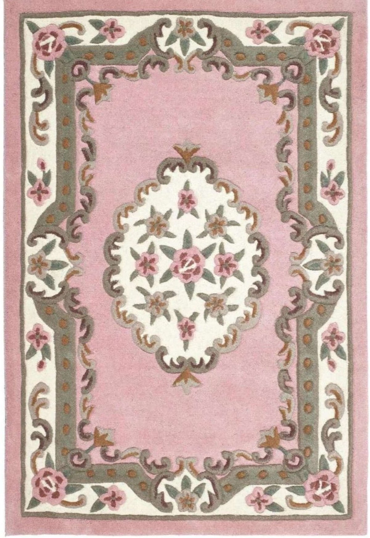 Shensi Pink Medallion Rug — top view