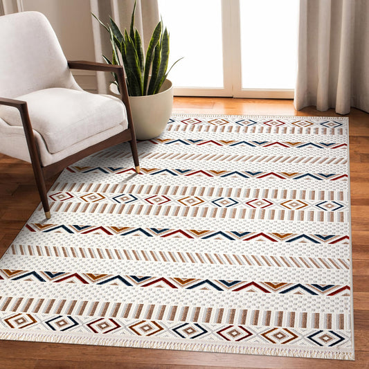 RUGS DEPOT Area Rug for Living Room, Bedroom & Hallway – Soft & Durable Low Pile Area Rugs – Bohemian, Aztec & Boho Style – Pet & Kid-Friendly, Ideal for High-Traffic Areas (Copy)