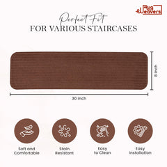 RUG WEAVERS Non-Slip Carpet Stair Treads (7 Pack) - Easy Installation - Safety Protection Anti-Skid Rug Pads for Kids and Pets - Self-Adhesive Step Mats for Stairs – 20 x 76 cm (7, BEIGE)