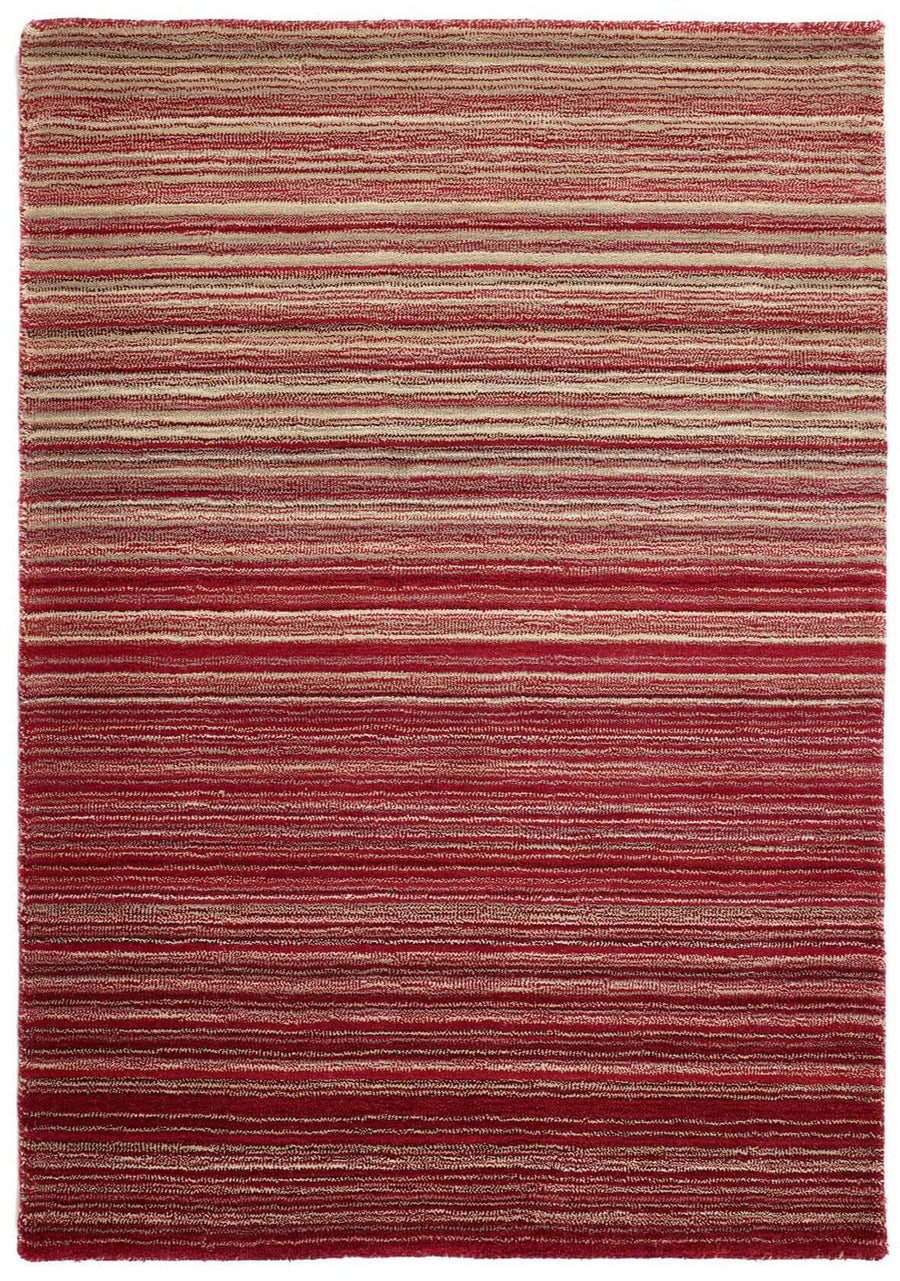 Fine Stripes Red Wool Rug