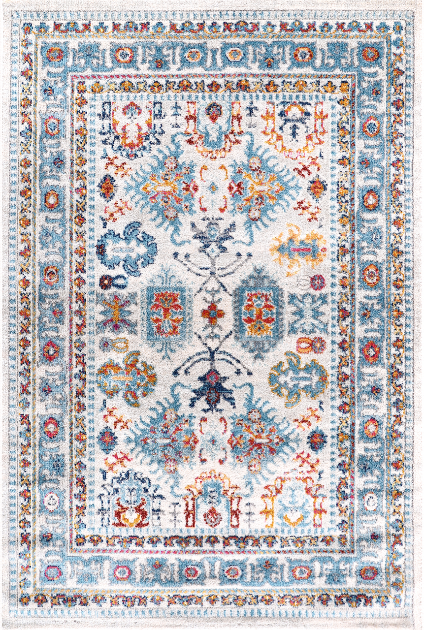 Vintage Area Rug 7650 – Cream Distressed Medallion