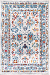 Vintage Area Rug 7650 – Cream Distressed Medallion