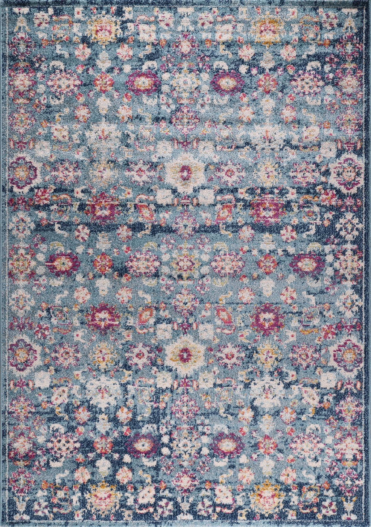 Vintage Area Rug 7654 – Navy Overdyed Floral