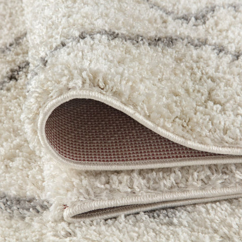 Moroccan Ivory Grey Shaggy Rug | 800