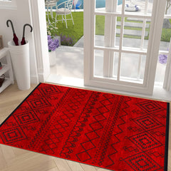 Machine Washable Rug RW1801 – RED Soft Chenille