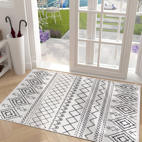 Machine Washable Rug RW1801 – WHITE Soft Chenille