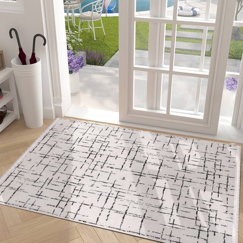Machine Washable Rug NT201 – WHITE Soft Chenille