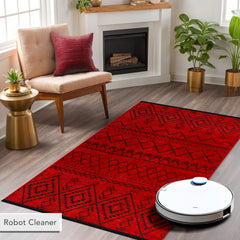 Machine Washable Rug RW1801 – RED Soft Chenille