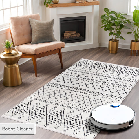 Machine Washable Rug RW1801 – WHITE Soft Chenille