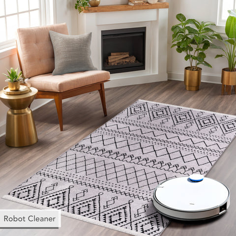 Machine Washable Rug RW1801 – GRAY Soft Chenille