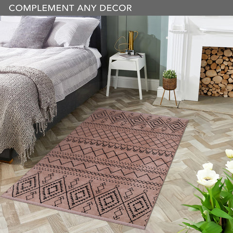 Machine Washable Rug RW1801 – BROWN Soft Chenille