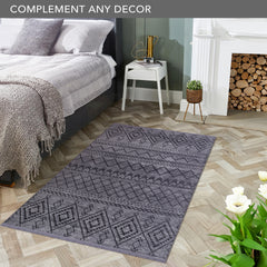 Machine Washable Rug RW1801 – DARK GRAY Soft Chenille