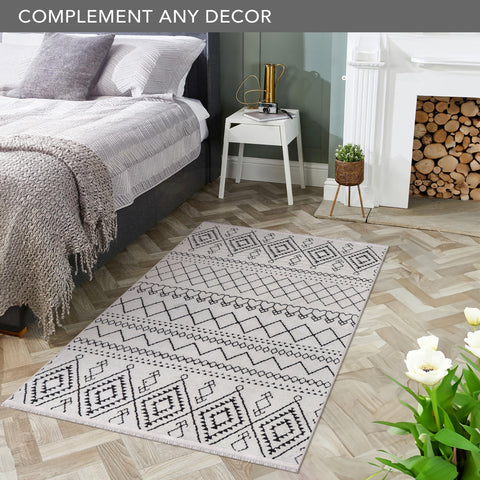 Machine Washable Rug RW1801 – WHITE Soft Chenille