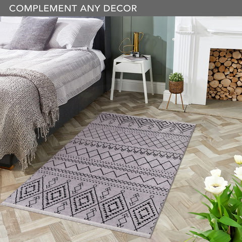 Machine Washable Rug RW1801 – GRAY Soft Chenille