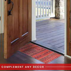 Rugs Depot 1322K – Machine Washable Red Tribal Kilim Rug | Multicolor Geometric Striped Carpet for Living Room, Bedroom & Dining