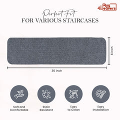 RUG WEAVERS Non-Slip Carpet Stair Treads (7 Pack) - Easy Installation - Safety Protection Anti-Skid Rug Pads for Kids and Pets - Self-Adhesive Step Mats for Stairs – 20 x 76 cm (7, BEIGE)
