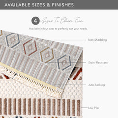 RUGS DEPOT Area Rug for Living Room, Bedroom & Hallway – Soft & Durable Low Pile Area Rugs – Bohemian, Aztec & Boho Style – Pet & Kid-Friendly, Ideal for High-Traffic Areas (Copy)