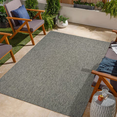 RUGS DEPOT Indoor and Outdoor Rug for Kitchen Living Room Backyard, Deck, Picnic, Beach, Caravans and Camping | Water and UV Resistant | Low Pile (Grey White, 120X180 CM)