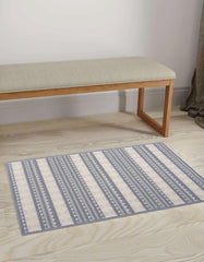 Rugs Depot Cotton Living Room - Washable Rug - Area Rug - Non-Slip Rugs Carpet - 100% Cotton - Vintage Rug for Living Room Bedroom Kitchen - Kid and Pet Friendly Rug - Boho Rug (GREY RUG, 80X150 CM)