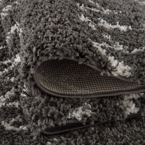 Moroccan Dark Grey Shaggy Rug | 940