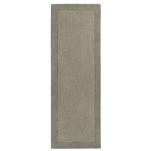 Bordered Taupe Wool Rug — room photo 2