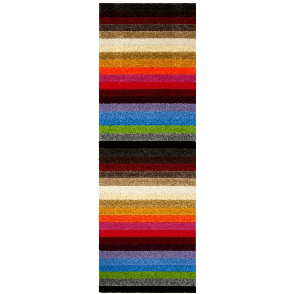 Linea Rainbow Striped Washable Rugs & Runners — room photo 6