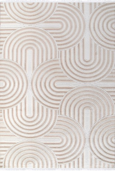 Rugs Depot Cream Modern Boyut BY001 Area Rug – Polypropylene and Polyester, Non‑Shed, Easy‑Clean, Durable | Bedroom, Study, Kids Room, Entryway