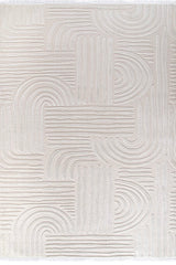 Rugs Depot Cream Modern Boyut BY007 Area Rug – Polypropylene and Polyester, Non‑Shed, Easy‑Clean, Durable | Bedroom, Study, Kids Room, Entryway