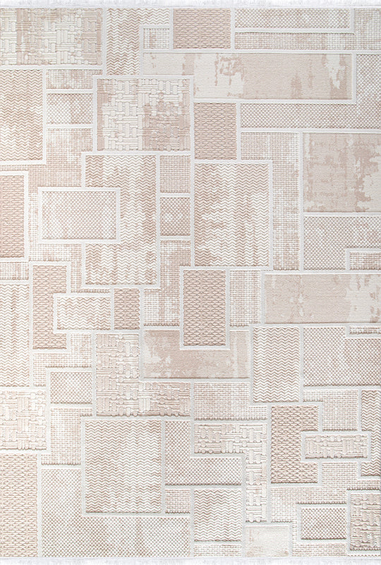 Rugs Depot Cream Modern Boyut BY004 Area Rug – Polypropylene and Polyester, Non‑Shed, Easy‑Clean, Durable | Bedroom, Study, Kids Room, Entryway