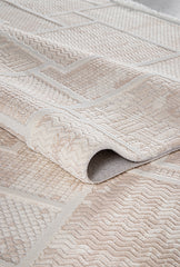 Rugs Depot Cream Modern Boyut BY004 Area Rug – Polypropylene and Polyester, Non‑Shed, Easy‑Clean, Durable | Bedroom, Study, Kids Room, Entryway